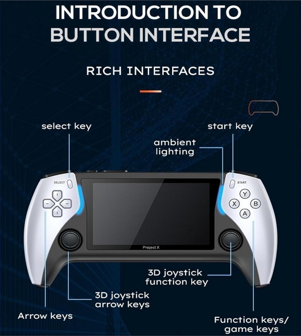 Project X 4.3 inch HD Portable Handheld Game Console Built in 20000 Games