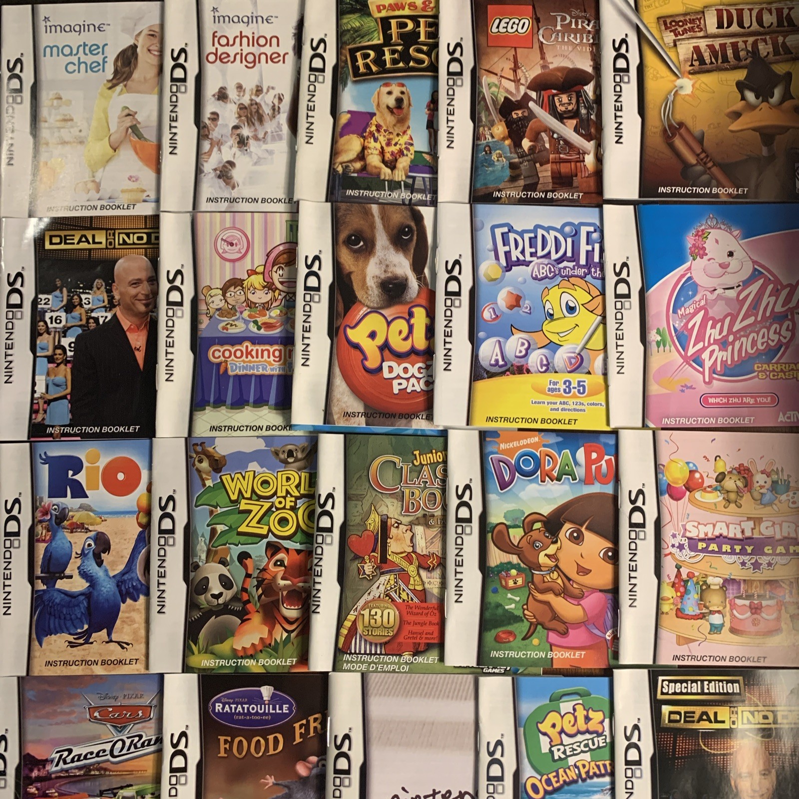 Bulk Lot of 30 / Nintendo DS / Manuals ONLY / ***No Games / Instruction Booklets
