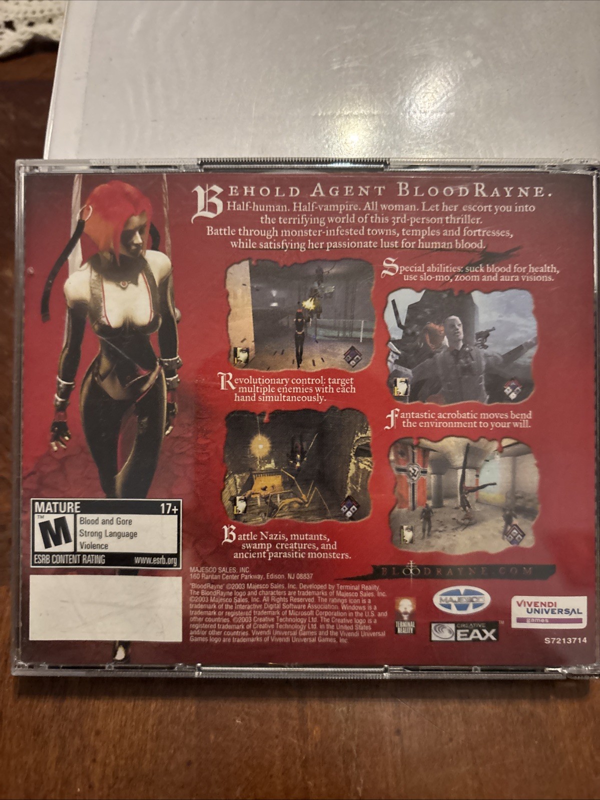 BloodRayne (PC, 2002) CD-ROM Vintage Game Case & Manual – Pristine Flawless Disc