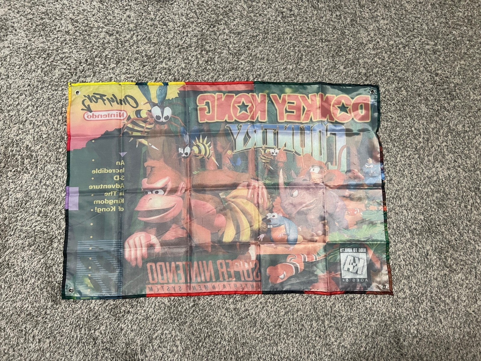 Donkey Kong Country SNES Custom Wall Banner Tapestry 3 x 3 Ft