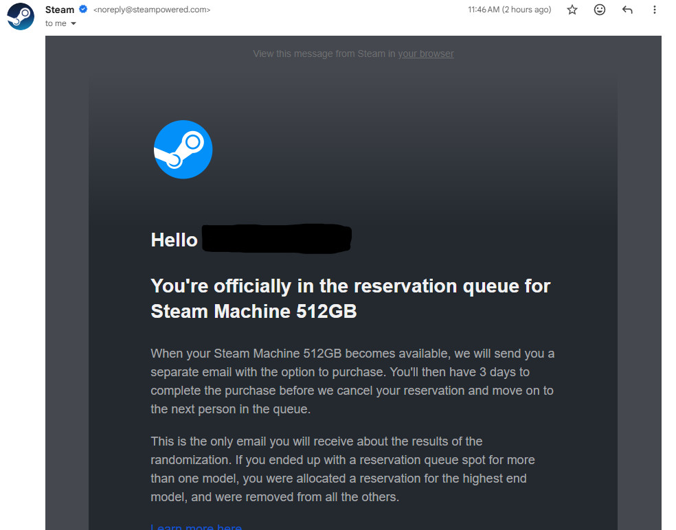 Steam Machine 512GB Valve PC Console – In Reservation Queue – NO CONTROLLER