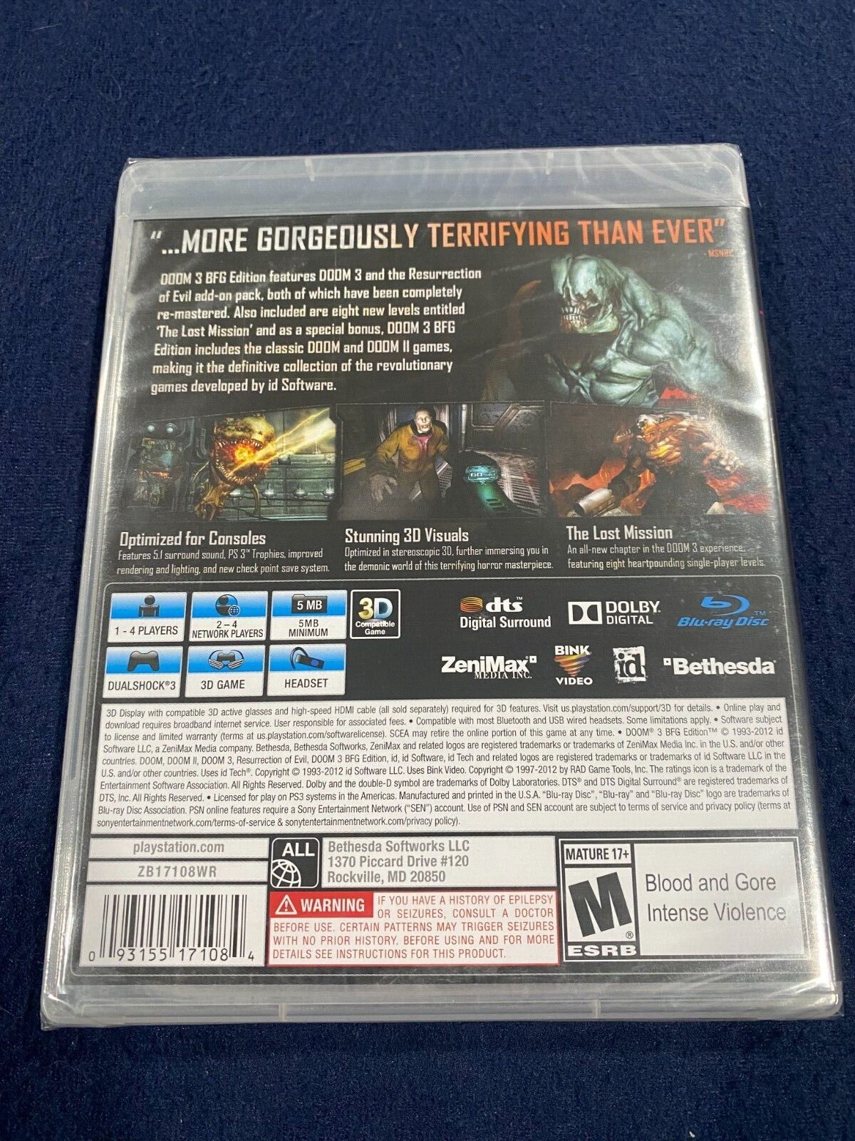 Doom 3 BFG Edition PS3 (Brand New Factory Sealed US Version) PlayStation 3, Play