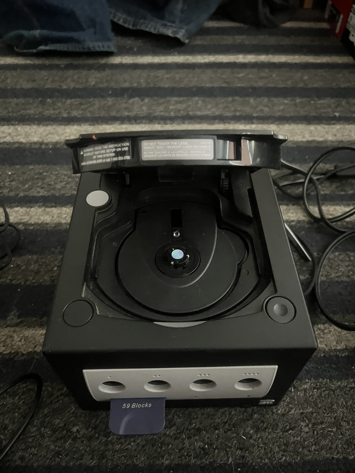 Nintendo GameCube DOL-101 Black and Includes 2 Controllers and memory also wires