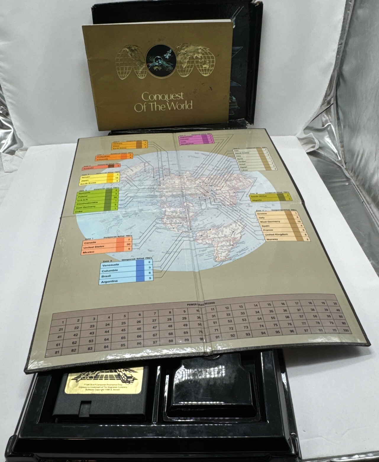 Magnavox Odyssey 2 Conquest Of The World Box Board Game MISSING PWR BASE UNITS