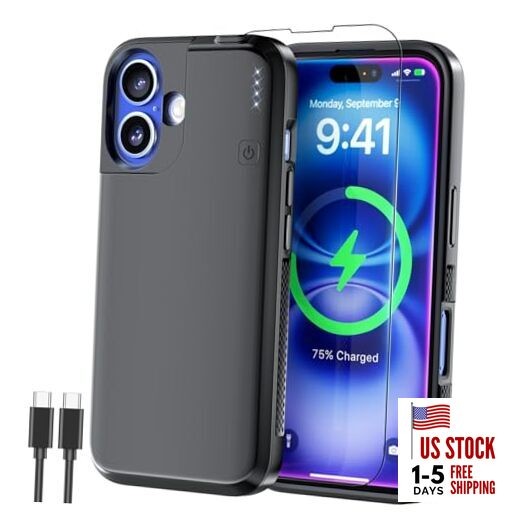 Upgraded Battery Case for iPhone 16, 5000mAh USB C iPhone 16 – 5000mAh