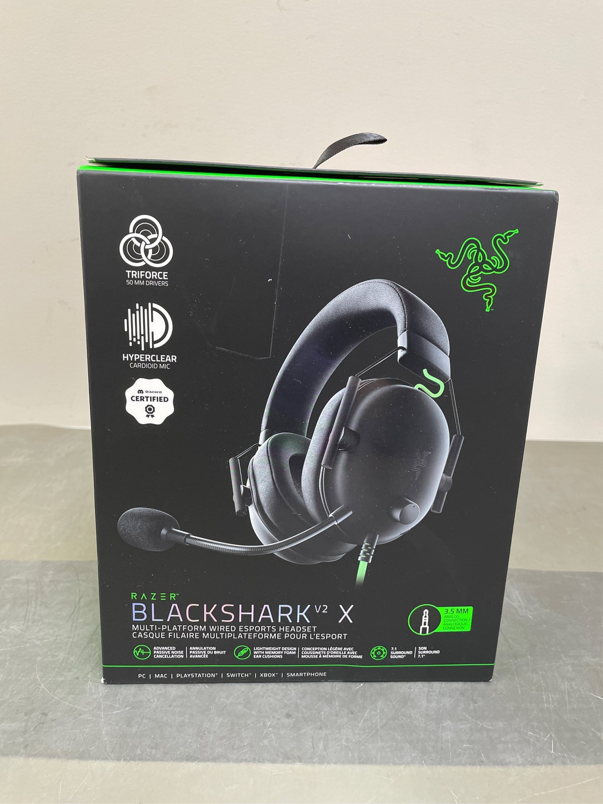 BlackShark V2 X Headset Razer TriForce 50mm Drivers Standard breathable memory 8