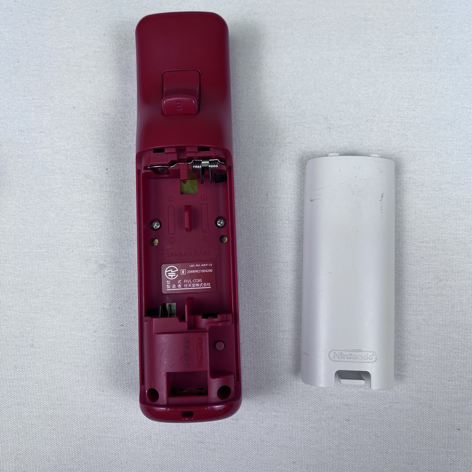 Official Nintendo Wii Remote RVL-036 Red Game Motion Plus Controller Tested OEM