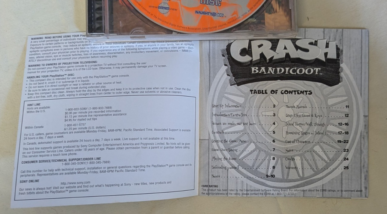 Crash Bandicoot PS1 Black Label CIB Complete Tested Authentic Original