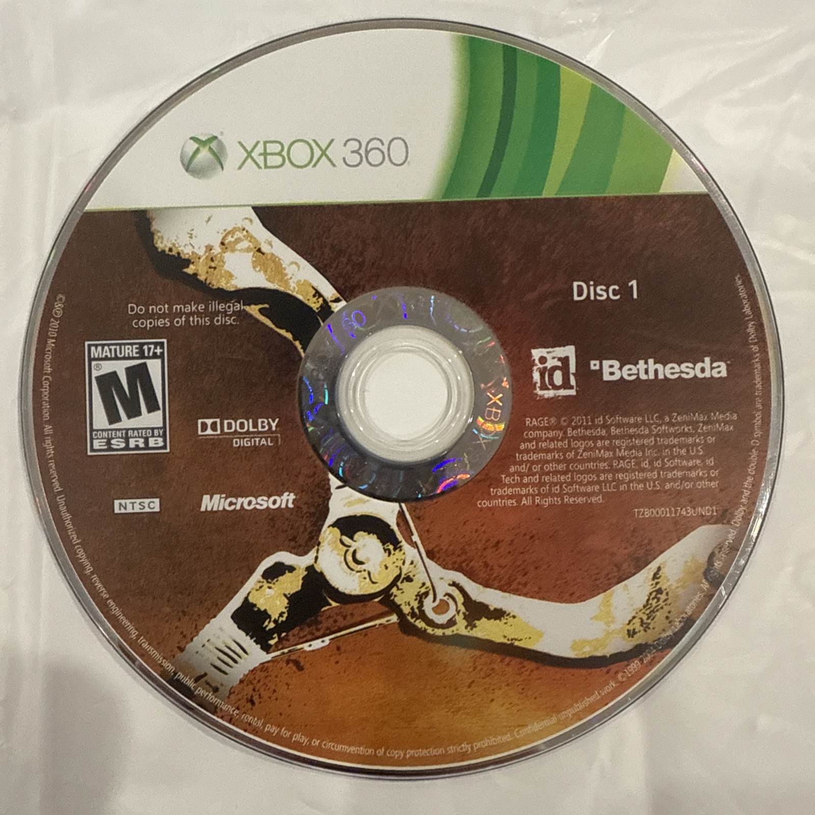 Rage (Microsoft Xbox 360) NO TRACKING – 3 DISCS ONLY FREE SHIPPING