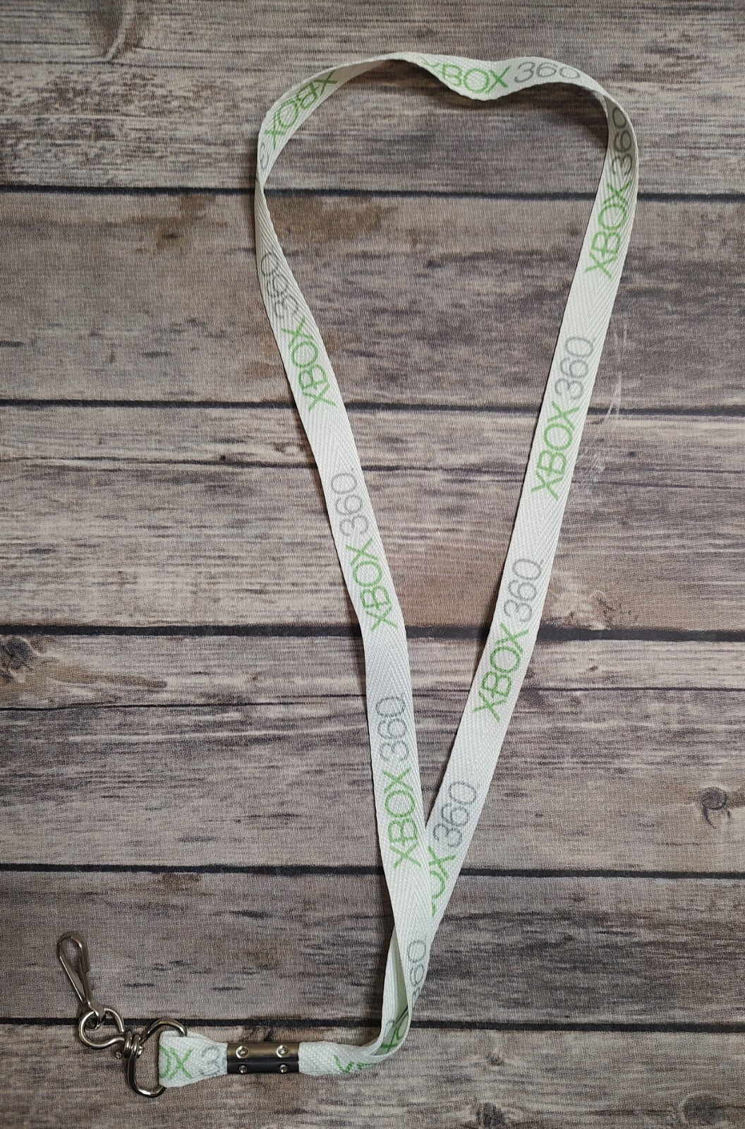 NOS XBOX 360 Lanyard Key Holder Badge Holder White Gray Green Video Game Swag A9