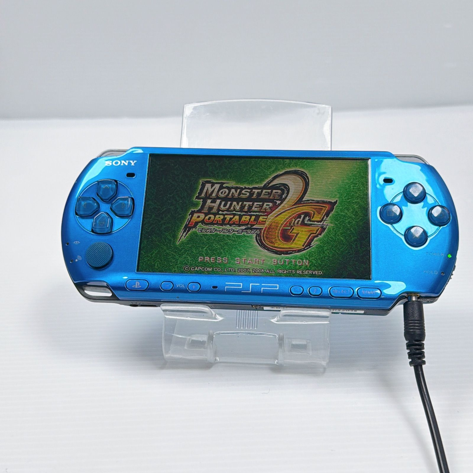 Sony PSP 3000 Vibrant Blue Handheld Console Charging USB Cable Tested Japan