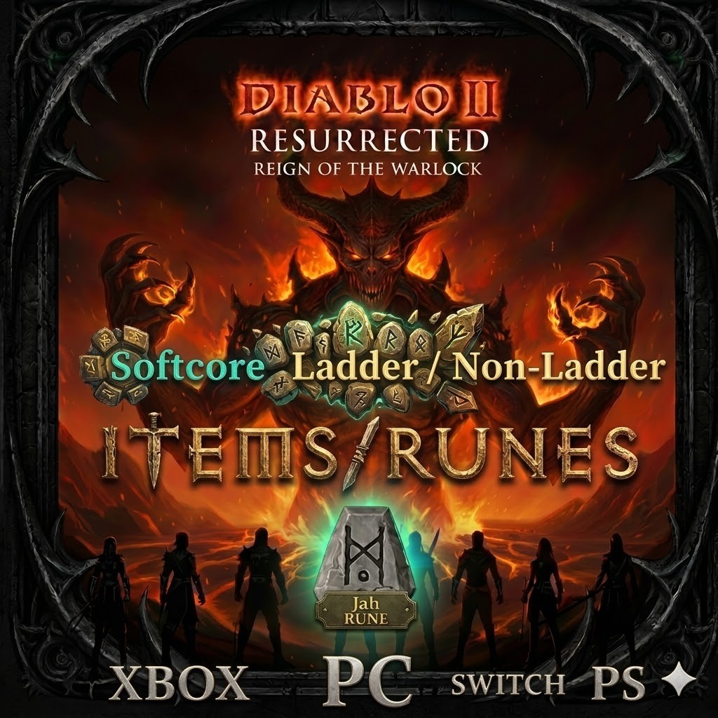 DIABLO 2 RESURRECTED HARDCORE ITEMS RUNES ENIGMA ROTW LADDER SEASON 14 D2R