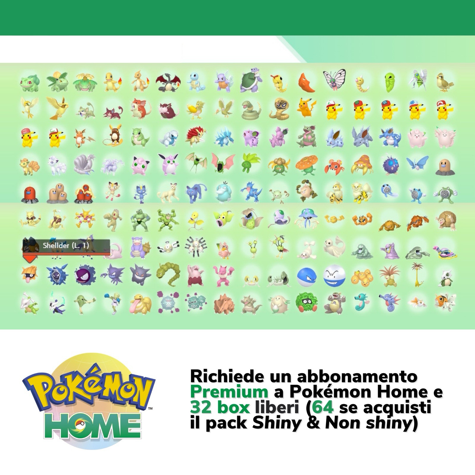 Pokemon HOME Shiny Living Dex Generazoni 1-7 Bulbasaur to Zeraora Complete 6IV