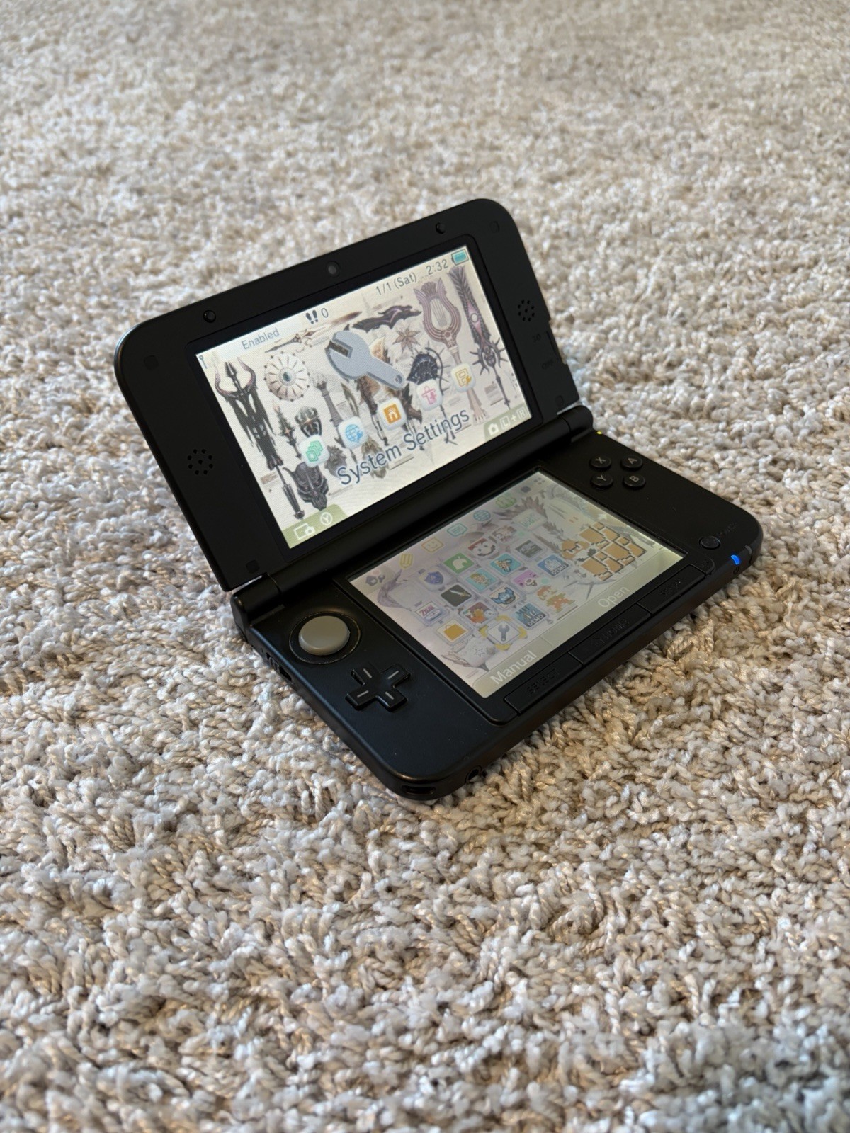 Nintendo 3DS XL Blue/Black Console Bundle + 15 Games & Club Nintendo Accessories
