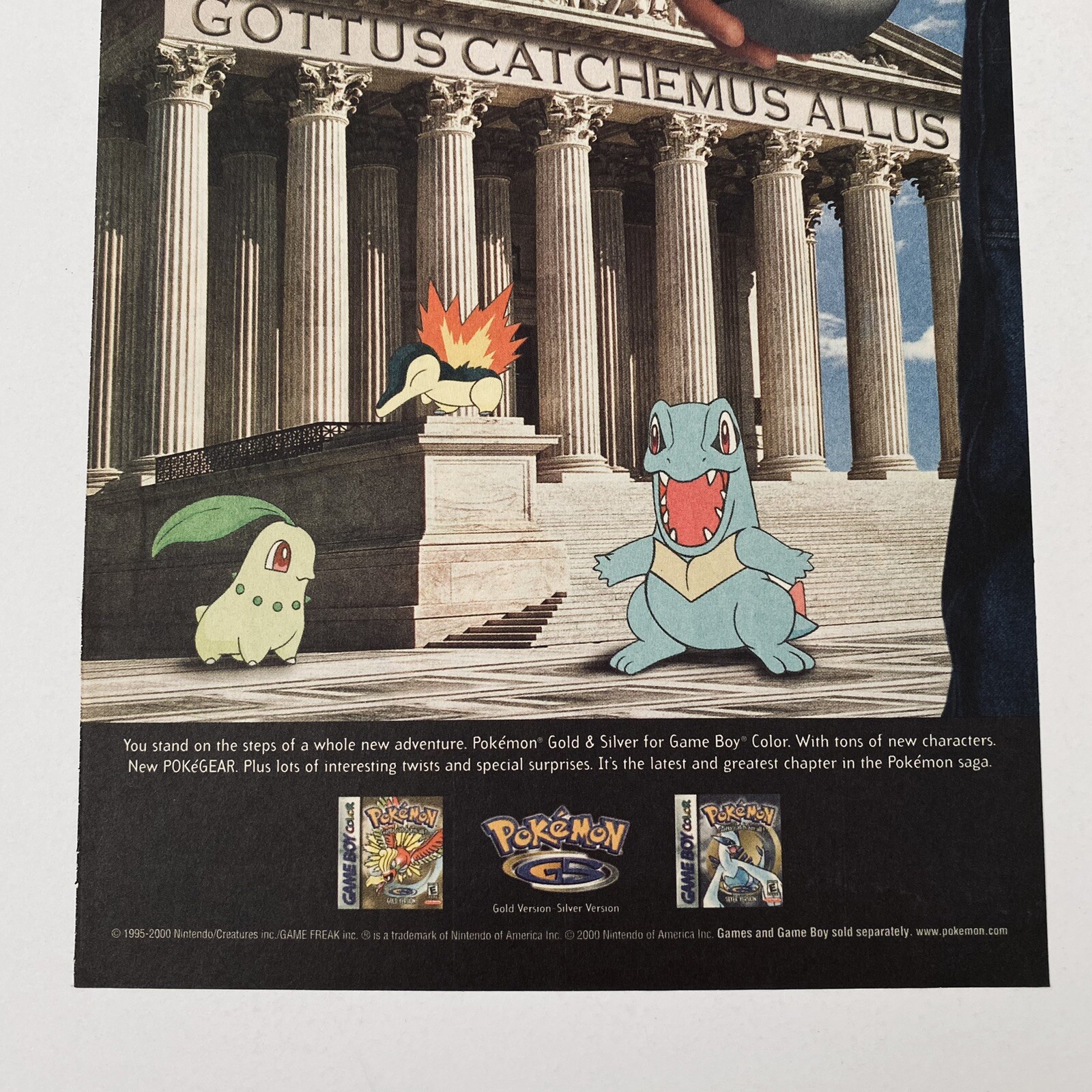 Pokémon Gold & Silver Game Boy Colour Nintendo Promo Poster 2000s Rare Print Ad