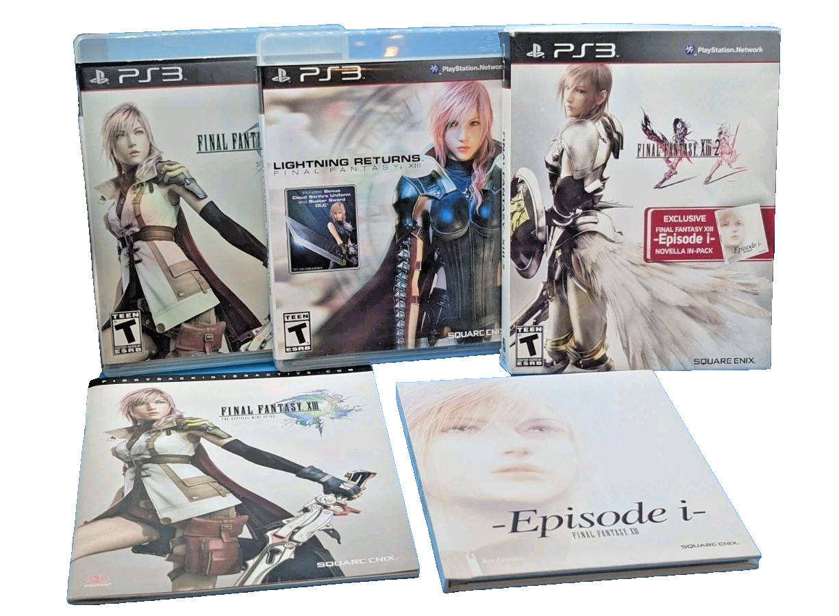 Final Fantasy XIII +Guide XIII-2 Novella Edition XIII-3 Returns PS3 Complete Set