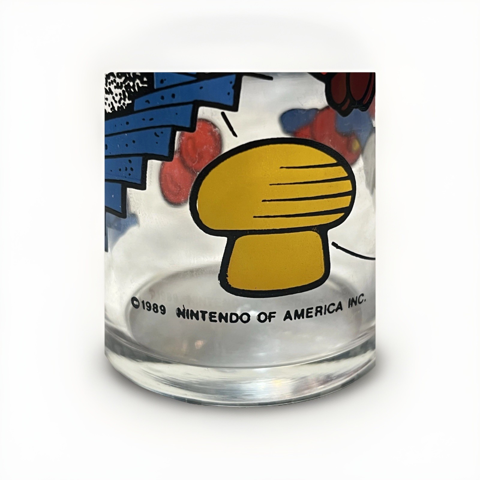 Super Mario Bros. 2 Promotional Drinking Glass Nintendo Vintage 1989 6 1/4″ Tall