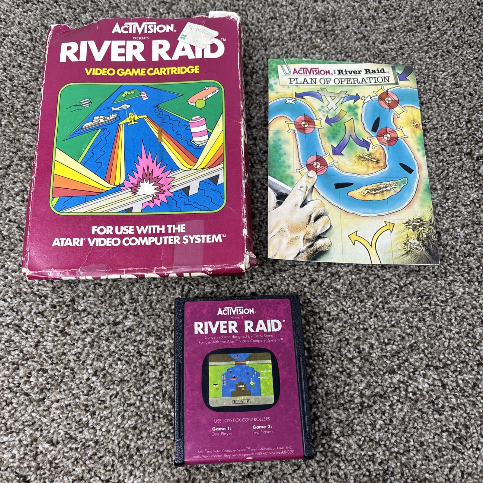 River Raid for Atari 2600 (Activision, 1982) w/Manual And box CIB