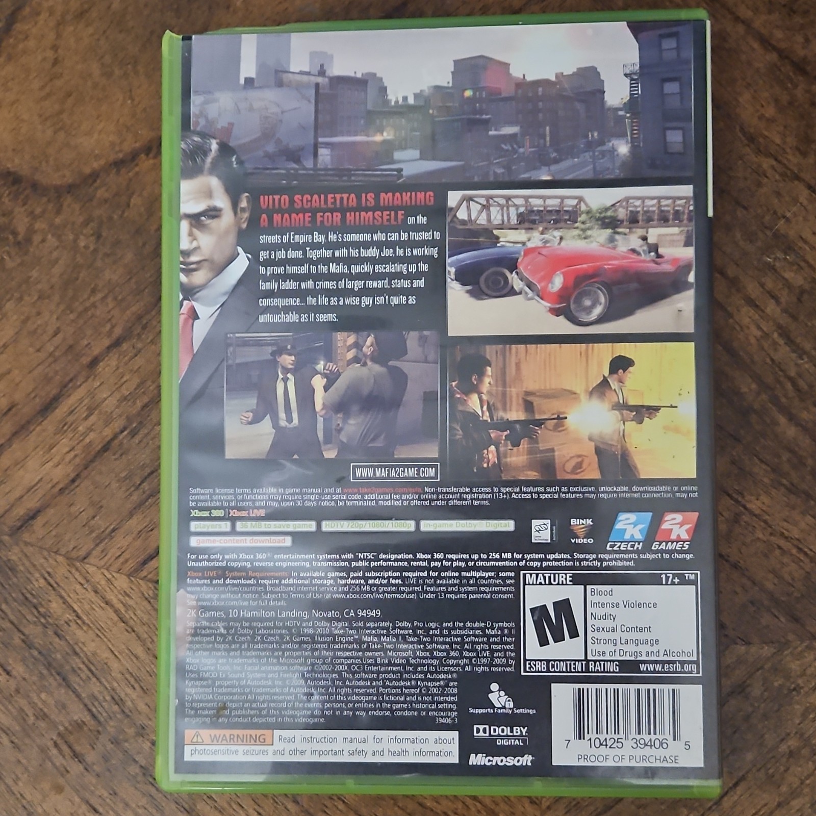 Mafia II Xbox 360 – Map and Manual Included in Good Condition – Tested and Works