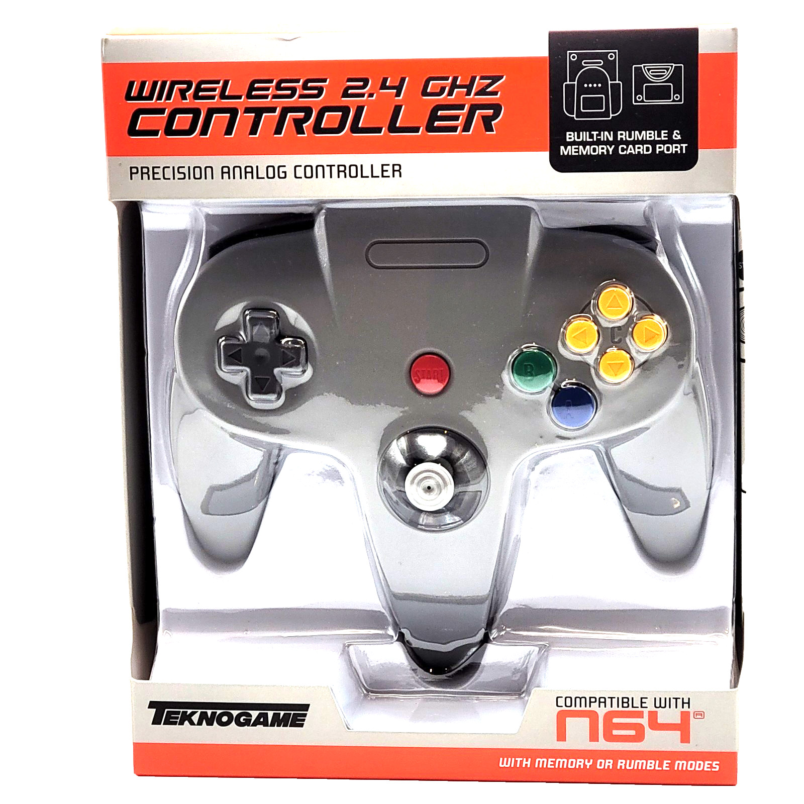 Nintendo 64 Wireless Controller 2.4 Ghz for N64 – TeknoGame® – Brand New in Box