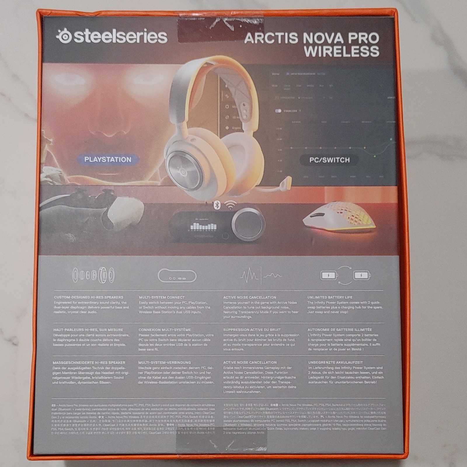 SteelSeries Arctis Nova Pro Wireless White ANC Gaming Headset Retractable Mic