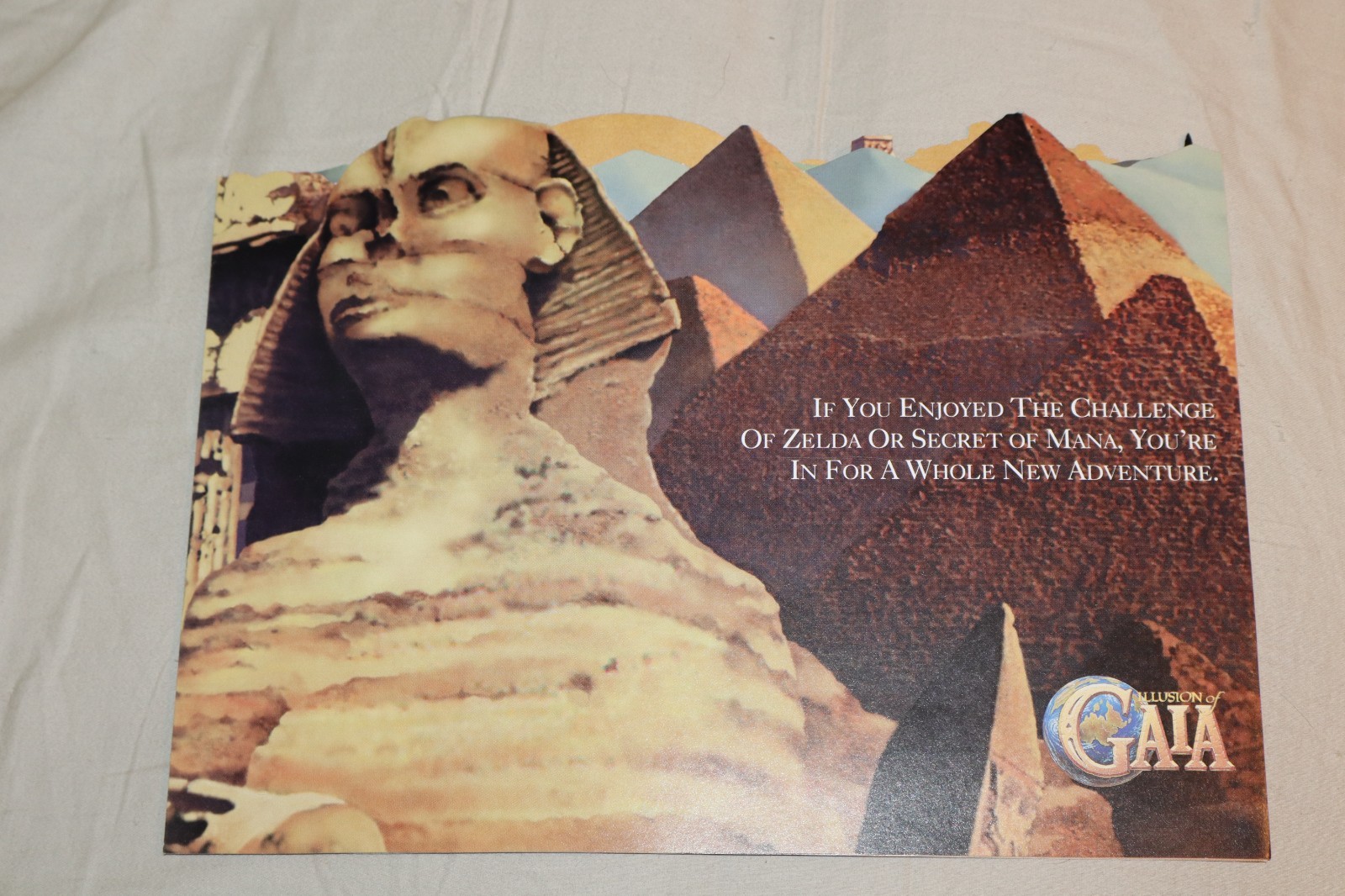 Super Nintendo SNES Illusion of Gaia Fold Out Flyer Insert PROMO