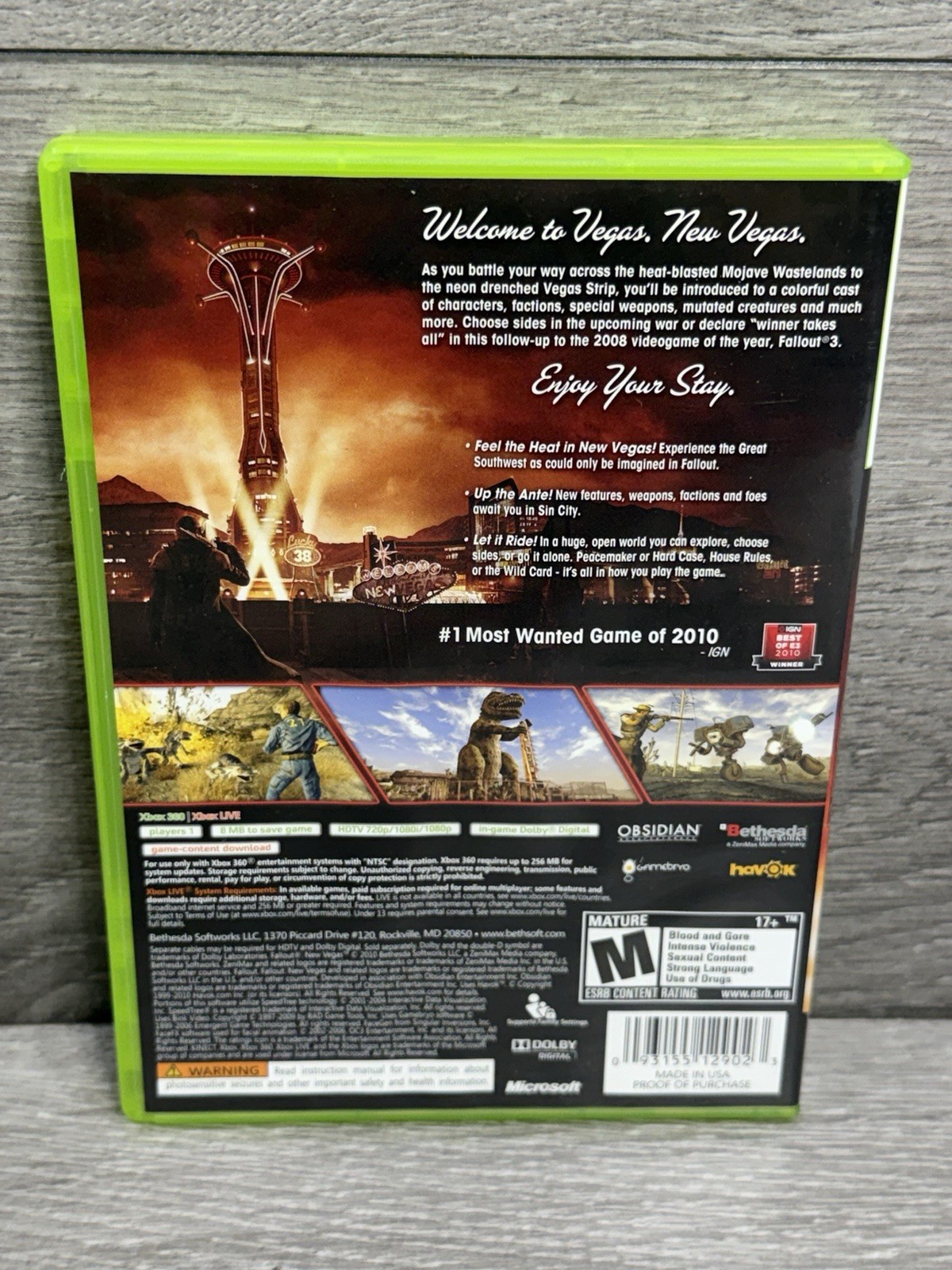 MINT💿! Fallout New Vegas NO MANUAL VG Refurbished +1yr Warranty Xbox 360