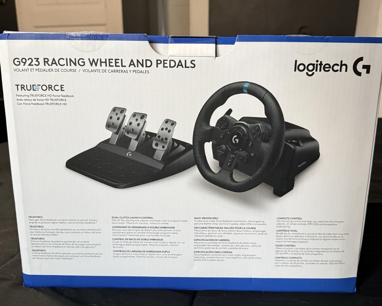 Logitech G923 Driving Force Racing Wheel and Pedal Set – Black (For PS4, PS5 PC)