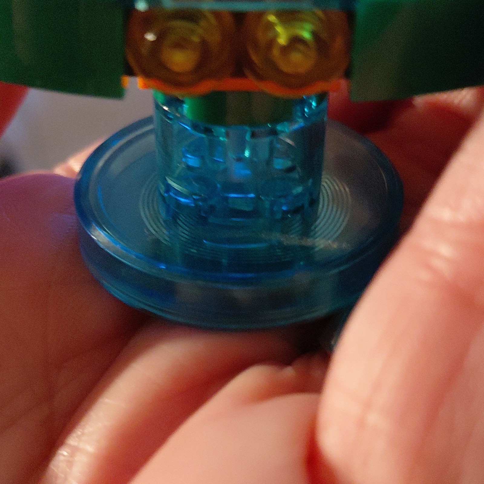 LEGO Dimensions Toy Tag Vehicle Figure Game Piece Translucent Blue Round Base