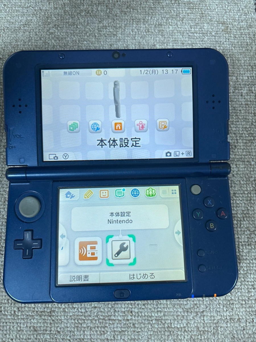 New 3DS LL XL Metalic blue Japan Nintendo Console region Japanese B42