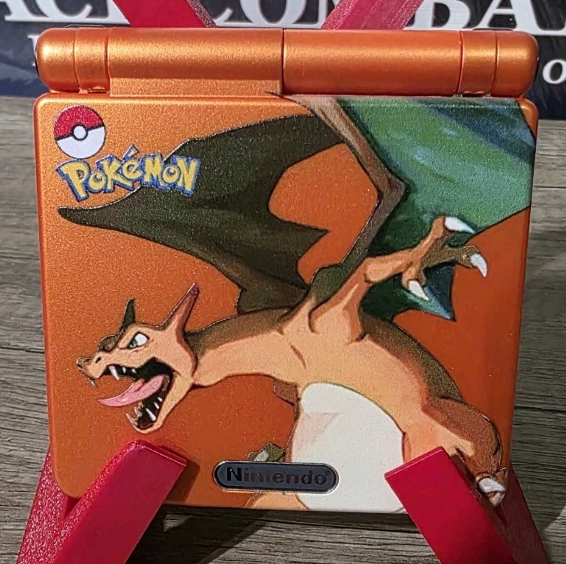 Nintendo Game Boy Advance SP IPS Screen Charizard Reshell Tested Working GBA SP