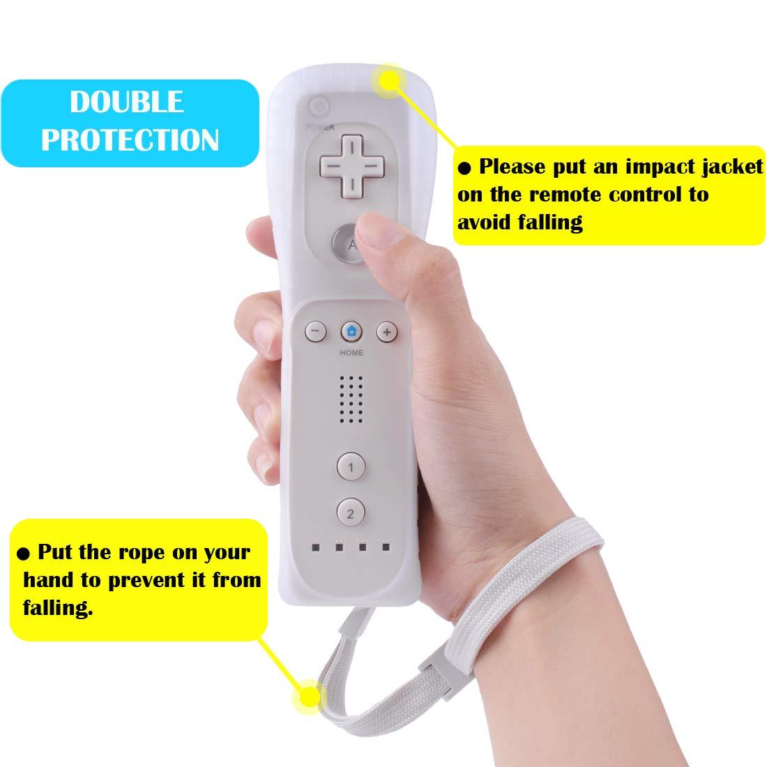 2X Built in Motion Plus Remote Controller+Nunchuck For Wii U & Wii Console White