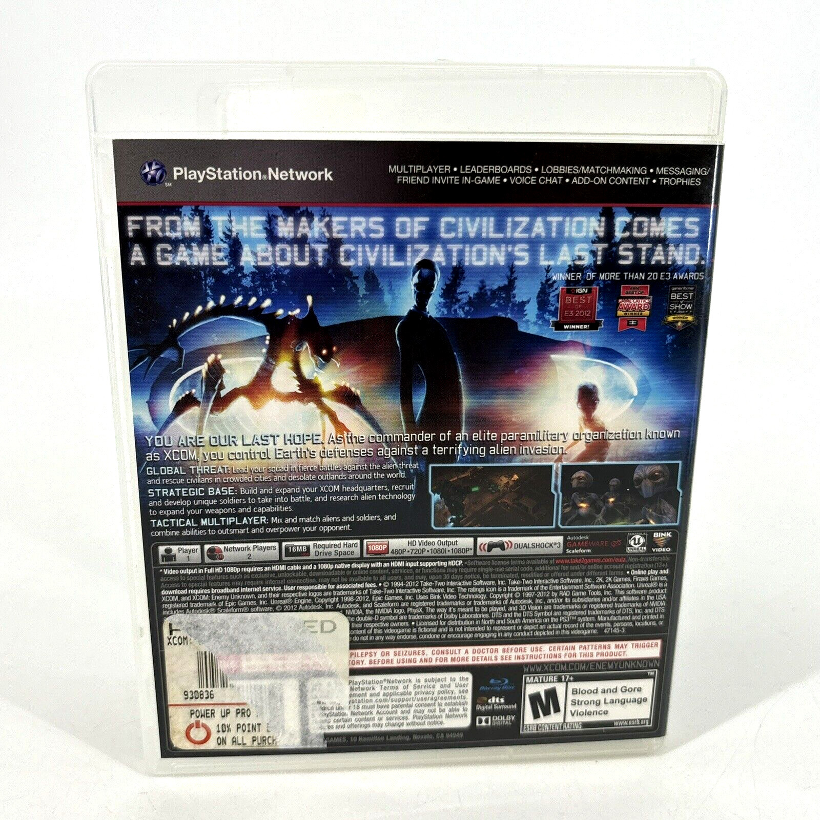 XCOM: Enemy Unknown PlayStation 3 PS3 Game Nice Cdtn Manual, Case Bonus Content