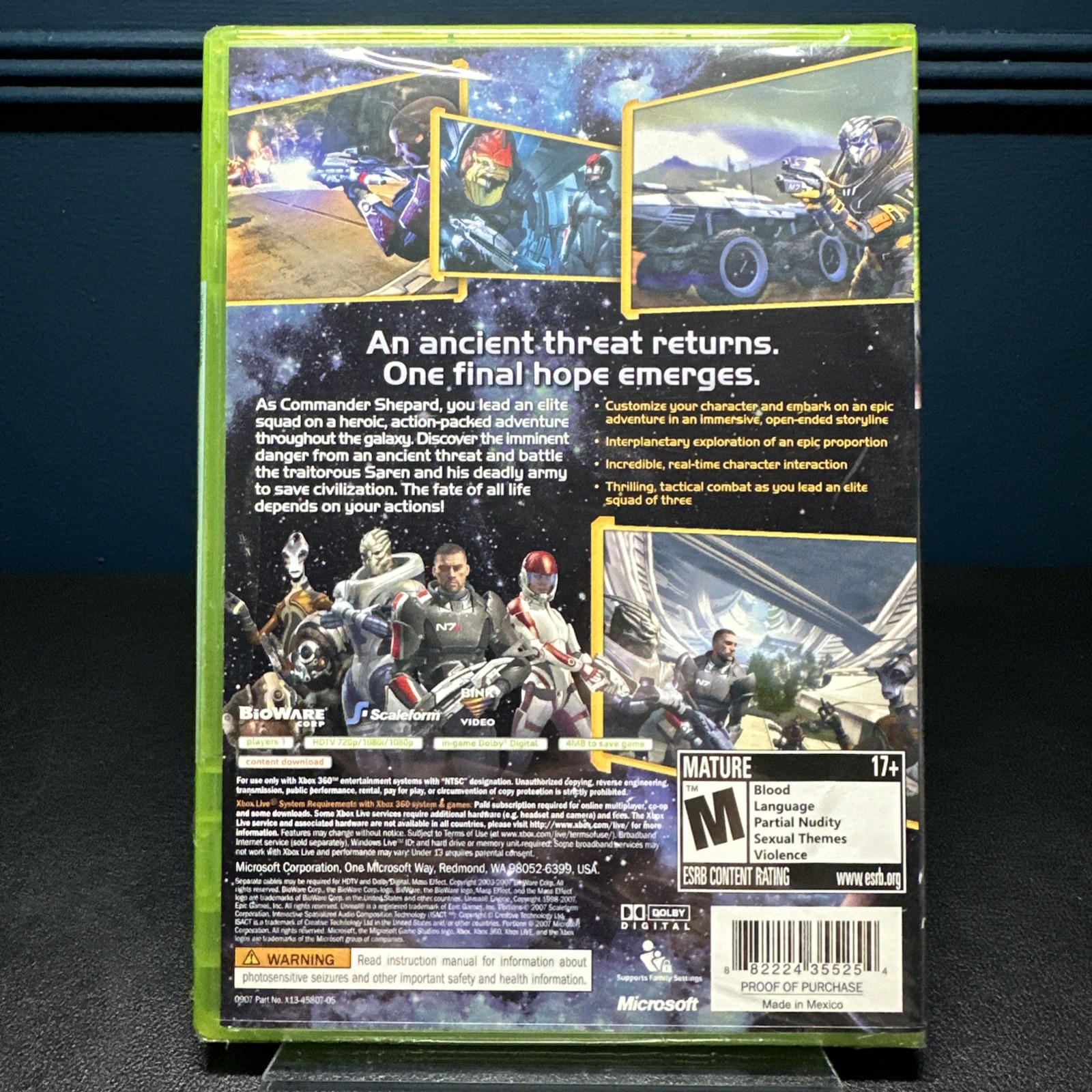 Mass Effect (Microsoft Xbox 360) Brand New Sealed Clean Rare 1st Print