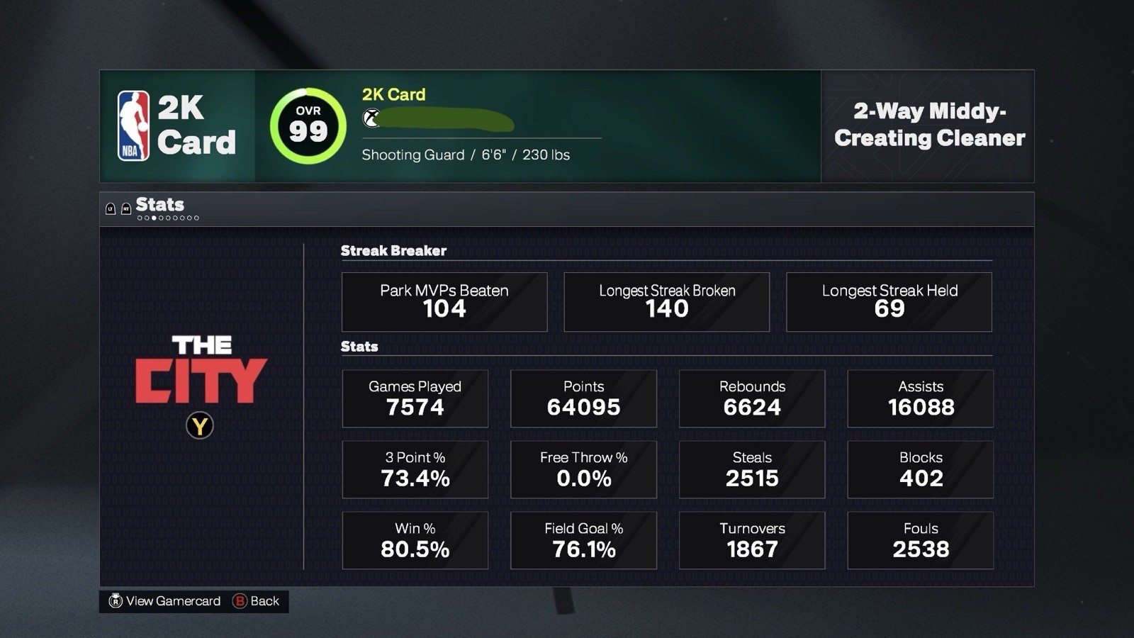 NBA 2K The City MyCAREER Rep Rewards Player Stats Screens Xbox Multiplayer