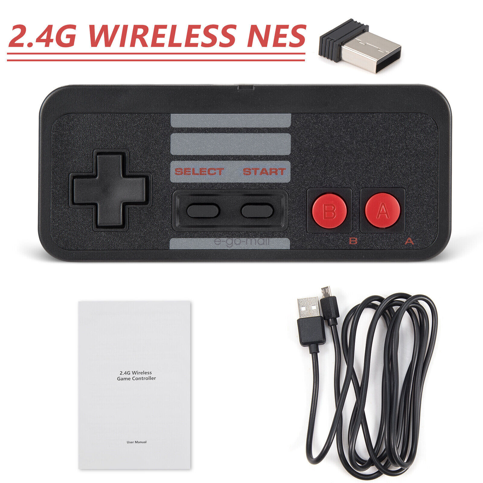 USB Wired/Wireless SNES /NES PC Gamepad Controller for Mac Windows PC Raspberry