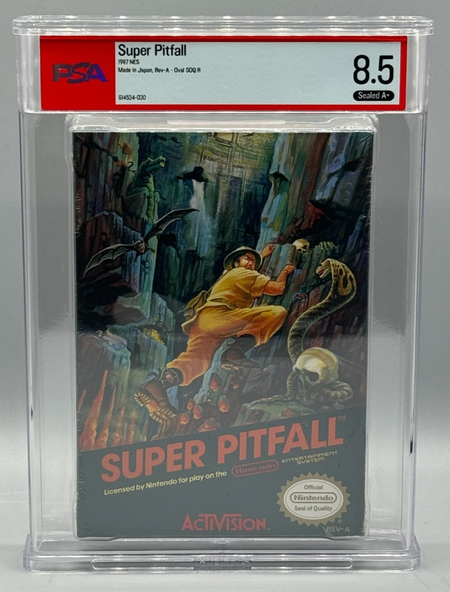 Super Pitfall Nintendo NES OVAL SOQ REV A Sealed New PSA 8.5 A+ Graded