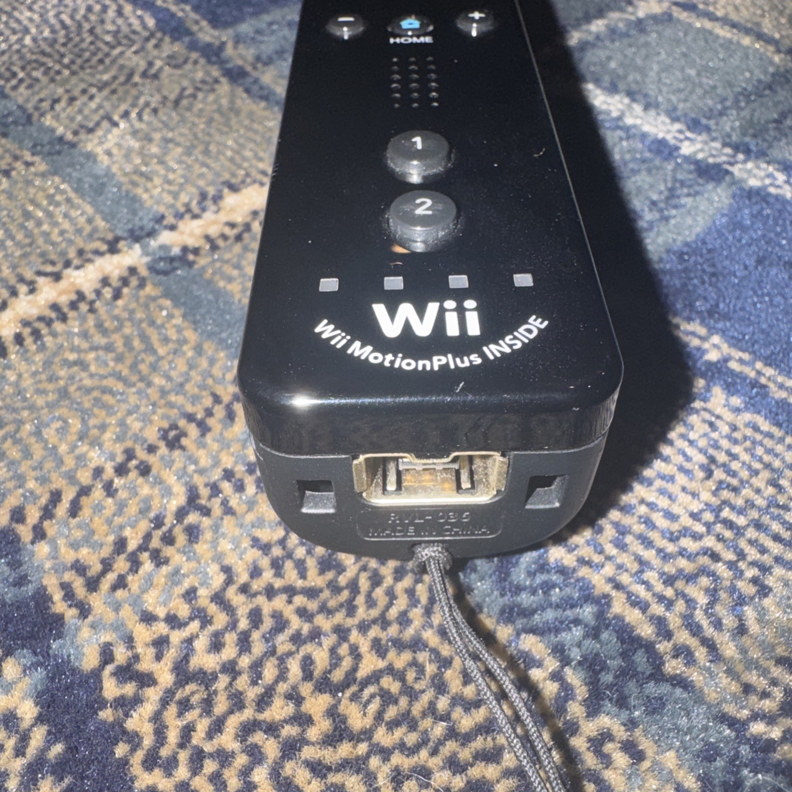 Nintendo OEM Wii Remote Black Motion Plus Controller Official Tested RVL-036