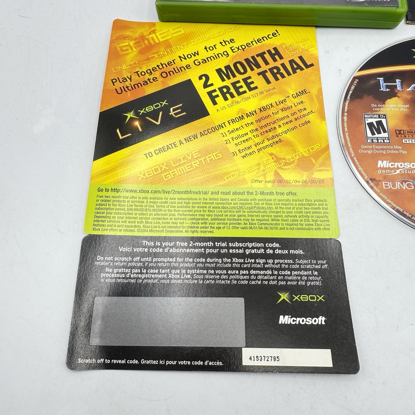 Halo 2 (Original Xbox, 2004) Complete With Manual Refurbished Good