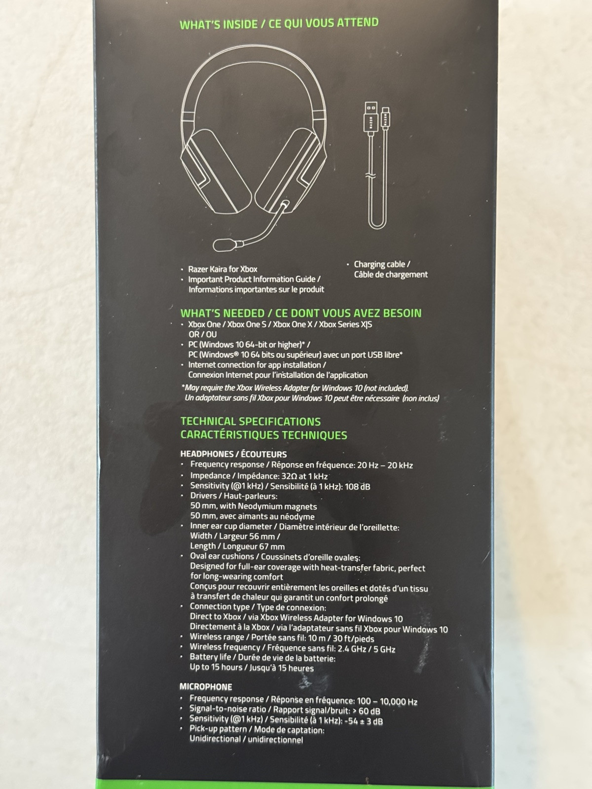 Razer Kaira Wireless Gaming Headset Xbox Series X|S Xbox One – OPEN BOX NEW