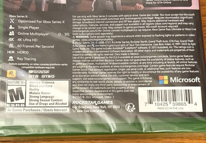 Grand Theft Auto V (Microsoft Xbox Series X|S, 2022)