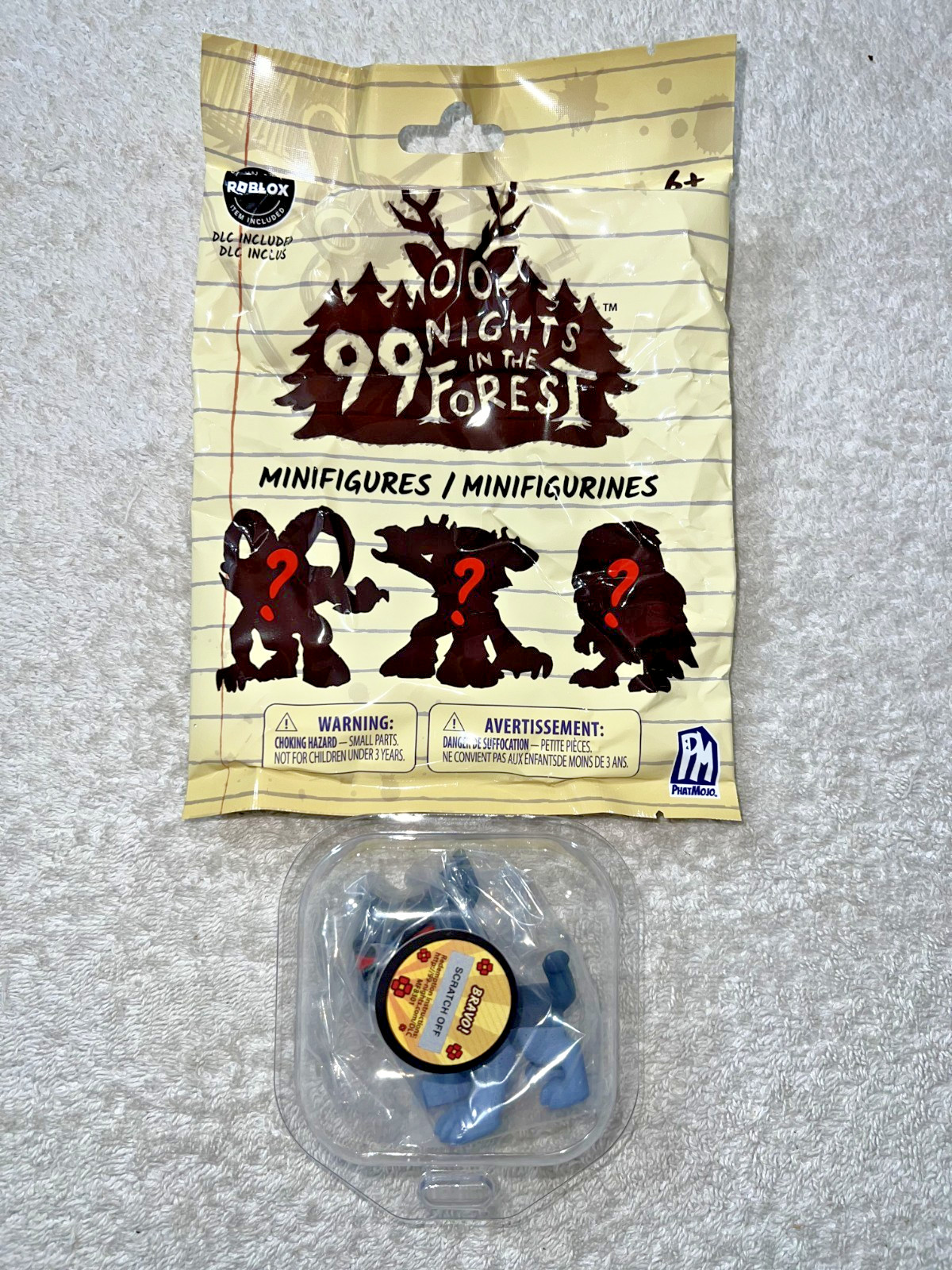 ROBLOX 99 NIGHTS IN THE FOREST MINIFIGURES SET OF 7 INCLUDES DLC CODES **NEW**