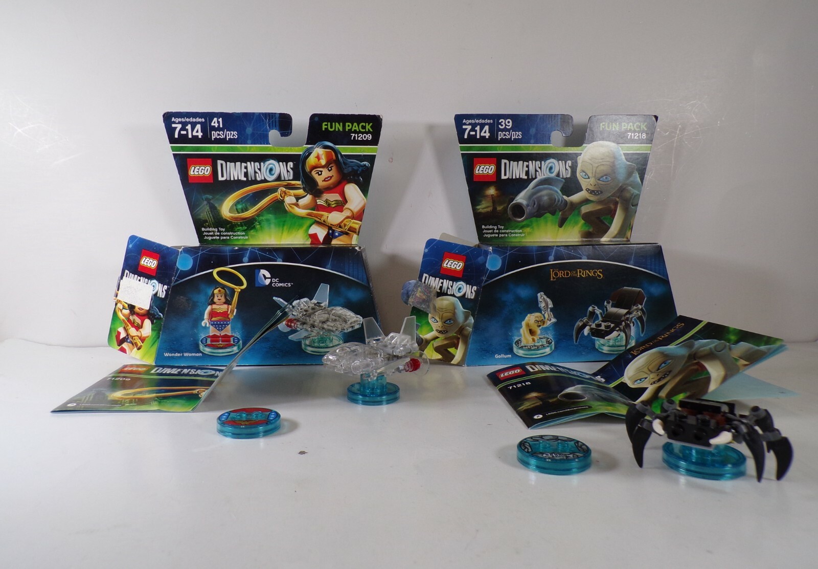 Lego Dimensions DC Comics Wonder Woman & Lord of Rings Gollum Fun Packs NO Figs