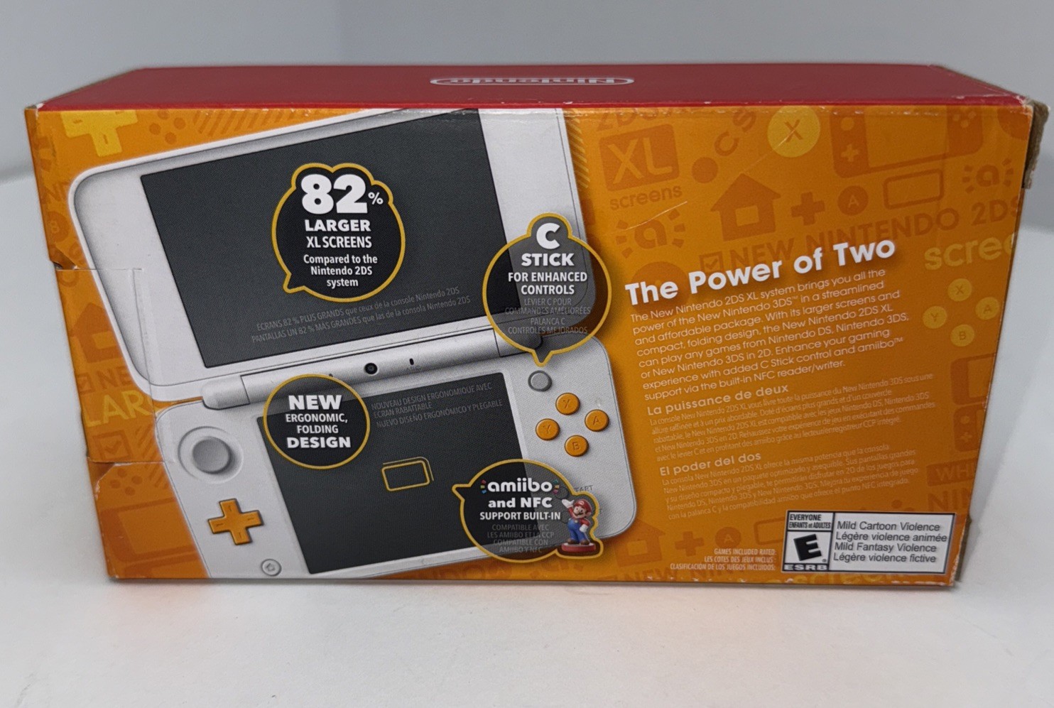 New Nintendo 2DS XL Console White/Orange JAN-001 + 4gb SD Card Good Condition