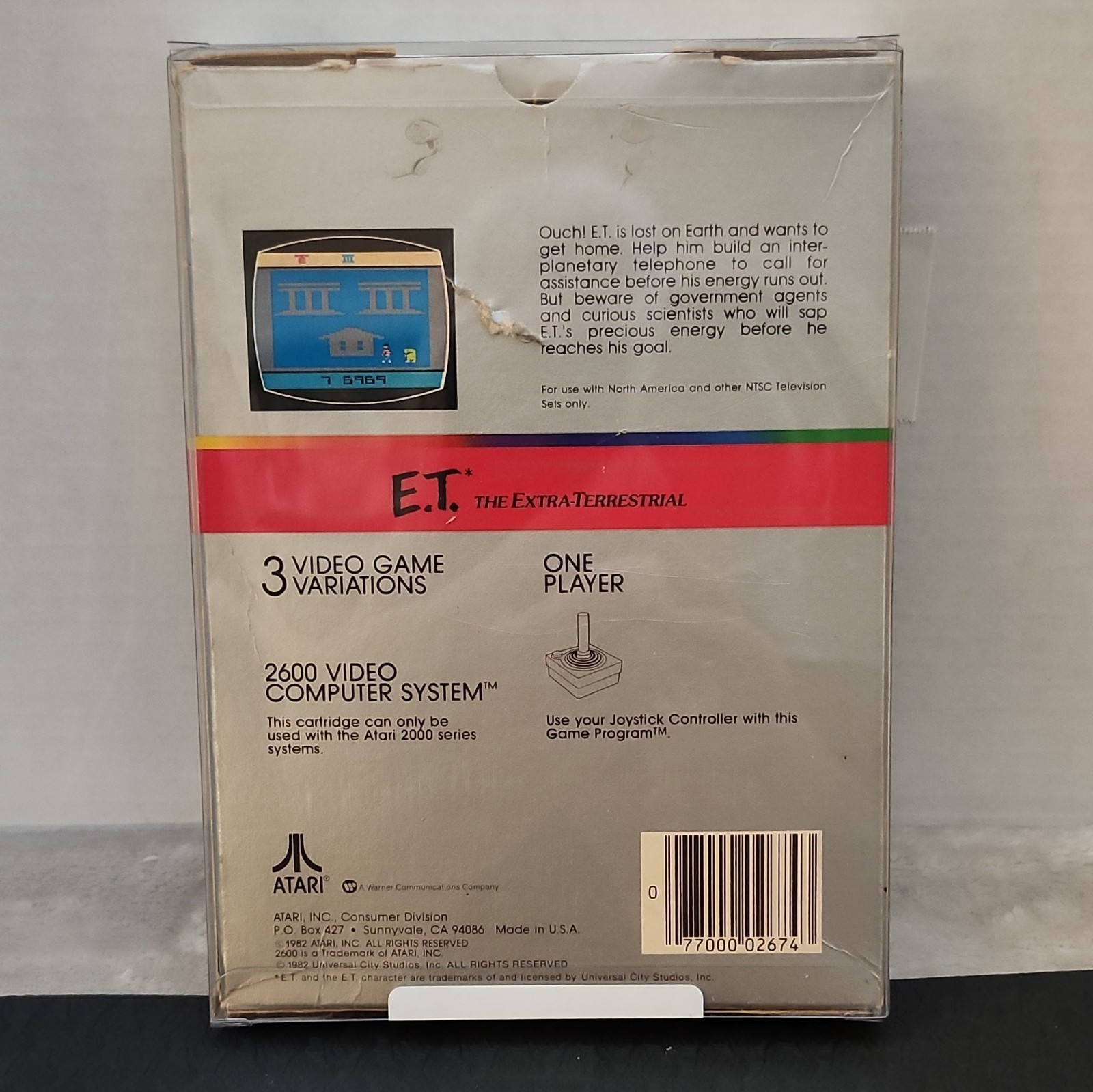 Atari E.T. The Extra-Terrestrial for Atari 2600 Action Adventure Game 1982