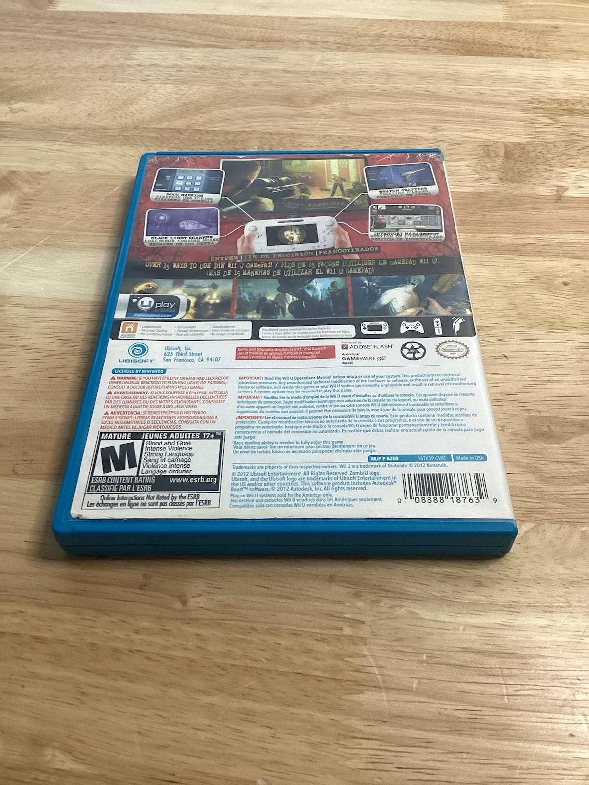 Zombi U Nintendo Wii U CIB Complete TESTED