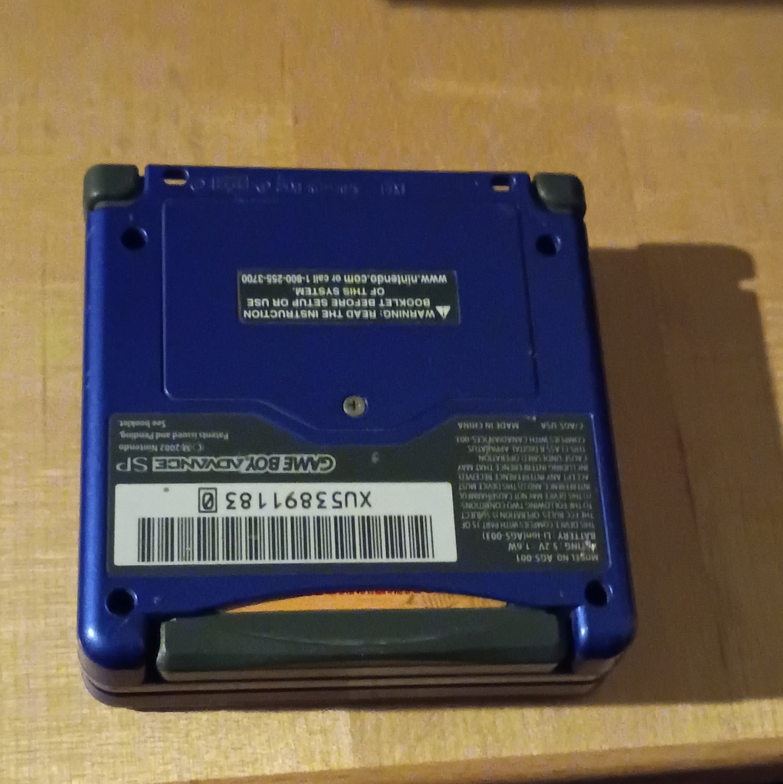 Nintendo Game Boy Advance SP AGS-001 Blue Handheld Console w/ Charger NTSC-U/C