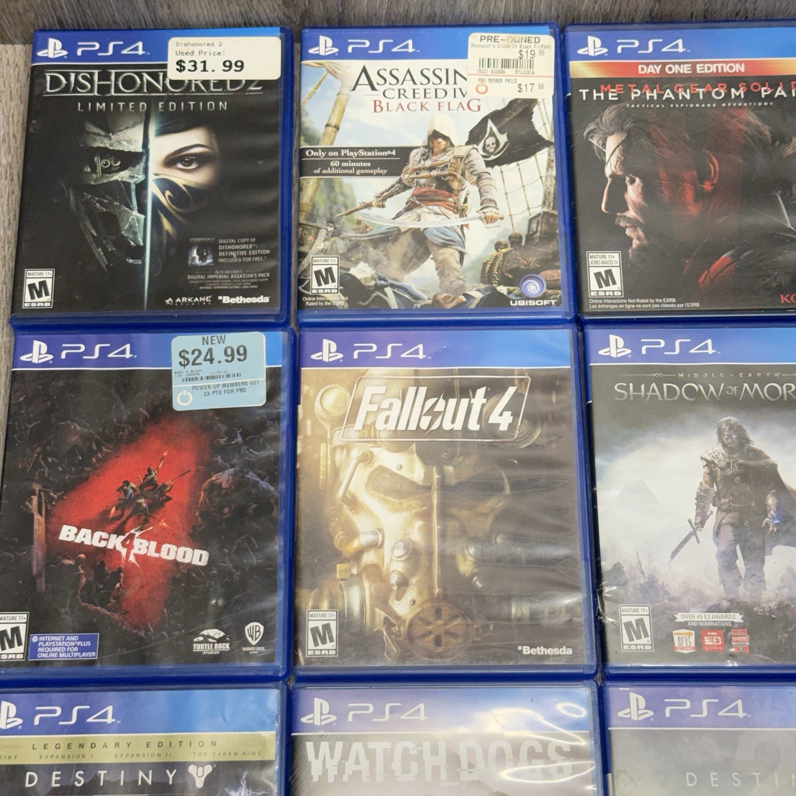 Sony PlayStation 4 PS4 500GB Black Console Bundle 20 Games 2x Controllers HDMI