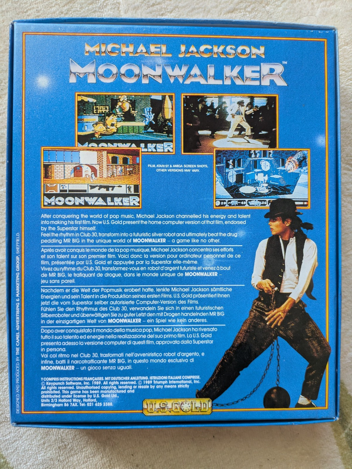 V RARE Michael Jackson Moonwalker Commodore 64/128 Disk Mint Poster PAL CIB
