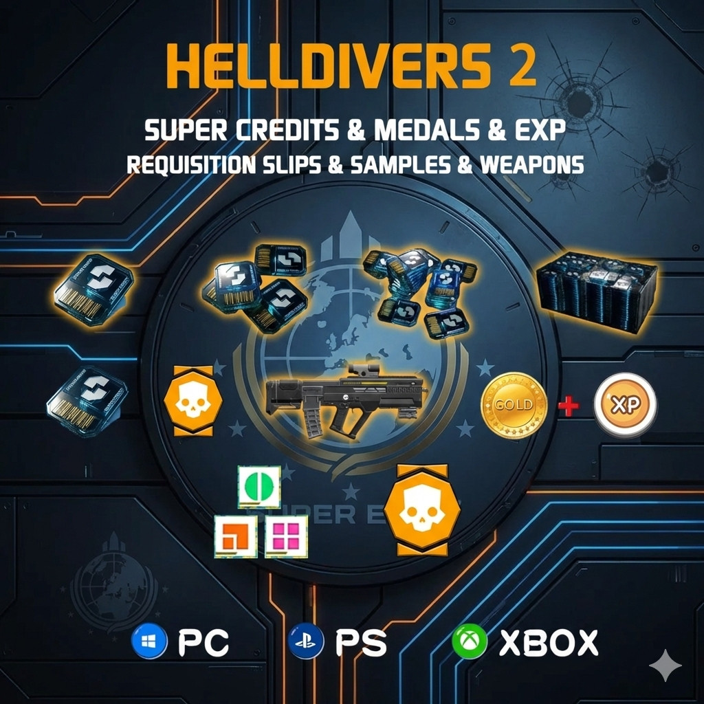 HELL-DIVERS 2 – Farm Fast |SuperCredits💎|Medals🥇|Samples🟩🟧🟪 | XP |No Login❗